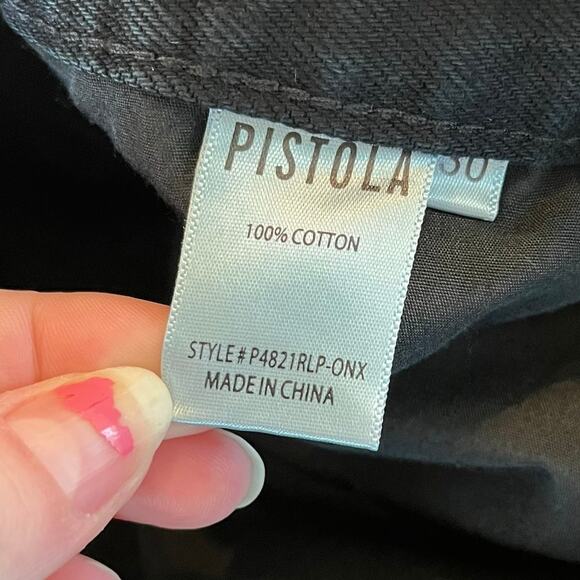 Pistola Gigi Low Rise Cut Off Shorts Black Size 30 - Picture 6 of 10